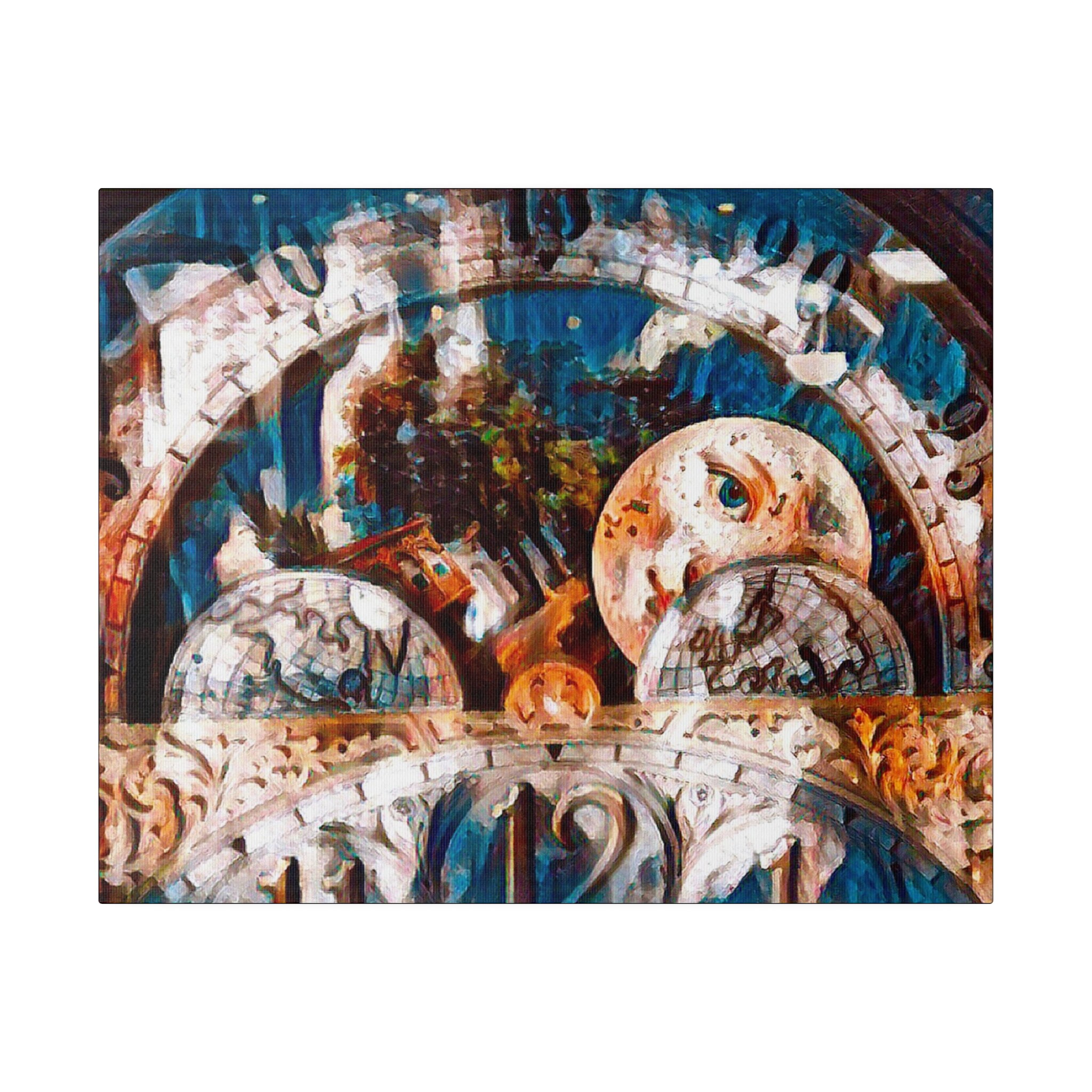 Library Clock Face Digital Photo Print on Canvas - Etsy