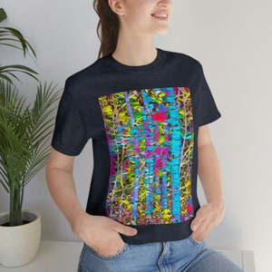 Rainbow Birch Trees T-shirt, Digital Art