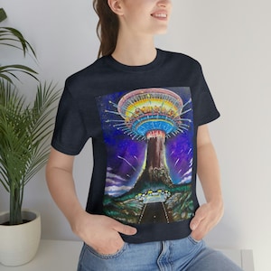 T-shirt Close Encounters - Inspiration Devils Tower - Bleu Royal - Coton - Neuf Avec étiquettes