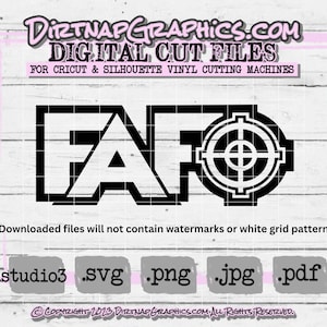 SVG - FAFO Scope Only No AR Cut File For Cricut & Silhouette Vinyl Cutting Machines .svg .studio3 .png .jpg .pdf