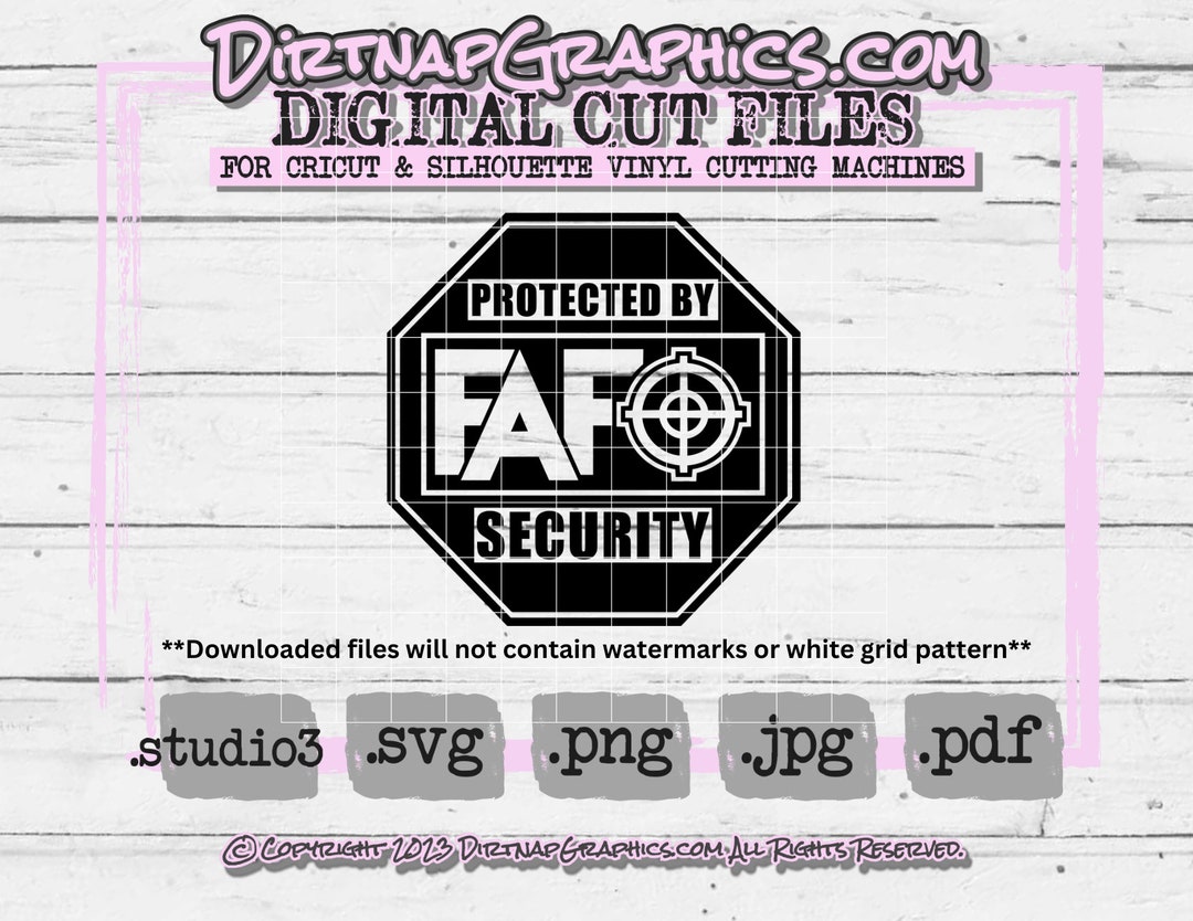 SVG ADT FAFO Crosshair Cut File for Cricut & Silhouette Vinyl Cutting ...