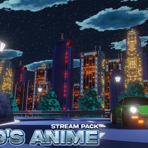 90&#39;s Anime Animated Twitch Overlay Package | Retro Classic Stream Pack | Screens, Alerts, Panels, Stinger Transition, Banner, Logo, Header