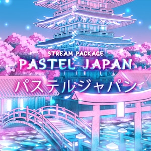 Pastel Japan Animated Twitch Overlay Package | Anime Aesthetic City Stream Pack | Screens, Alerts, Panels, Stinger Transition, Banner, Logo
