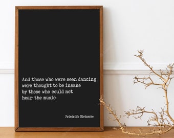 Nietzsche Hear the Music Poster - Nietzsche Poster, Inspirational Poster, Motivational, Self Help Poster, Music Poster, Inspirational Quote