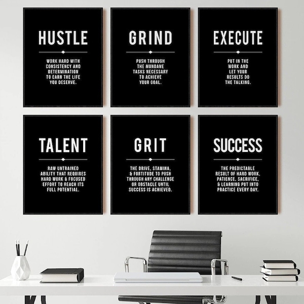 Hustle, Grind, execute: Treiben Sie Ihre Reise an! Entfessle dein Talent, umarme deinen Mut und erreiche außergewöhnlichen Erfolg! Motivation in jedem Poster!