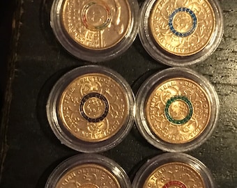 Two dollar Olympic Rio rings. X6 coin set