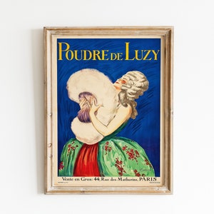 Vintage Schönheit Poster Make-up Französisch Werbung Alte Ad Royal Frau Porträt Königin Badezimmer Wandkunst Digital Download druckbare Wandkunst