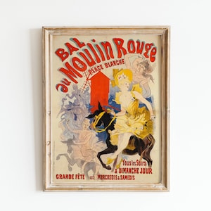 Arte vintage Moulin Rouge Anuncio Cartel París Cabaret Arte Impresión Vintage Anuncio Burlesque Bailarines Descarga digital Imprimible Arte de pared