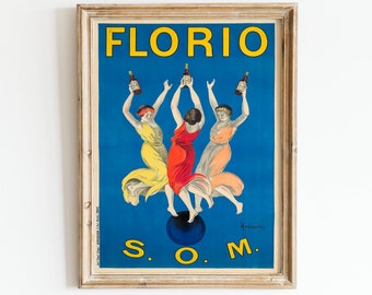 Vintage Französische Wein Anzeige Poster: Cappiello Kunstdruck (Digital Download)