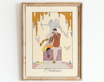 ジャズエイジ アールデコ フラッパー 水彩画 ウォールアート サイン