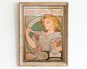 Alphonse Mucha Jugendstil Parfüm Anzeige - Vintage französisches Plakat (Digitaler Download)