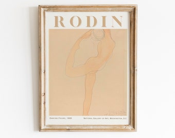 Rodin Tänzerin Skizze Print, abstrakte nackte Figur (Digitaler Download)