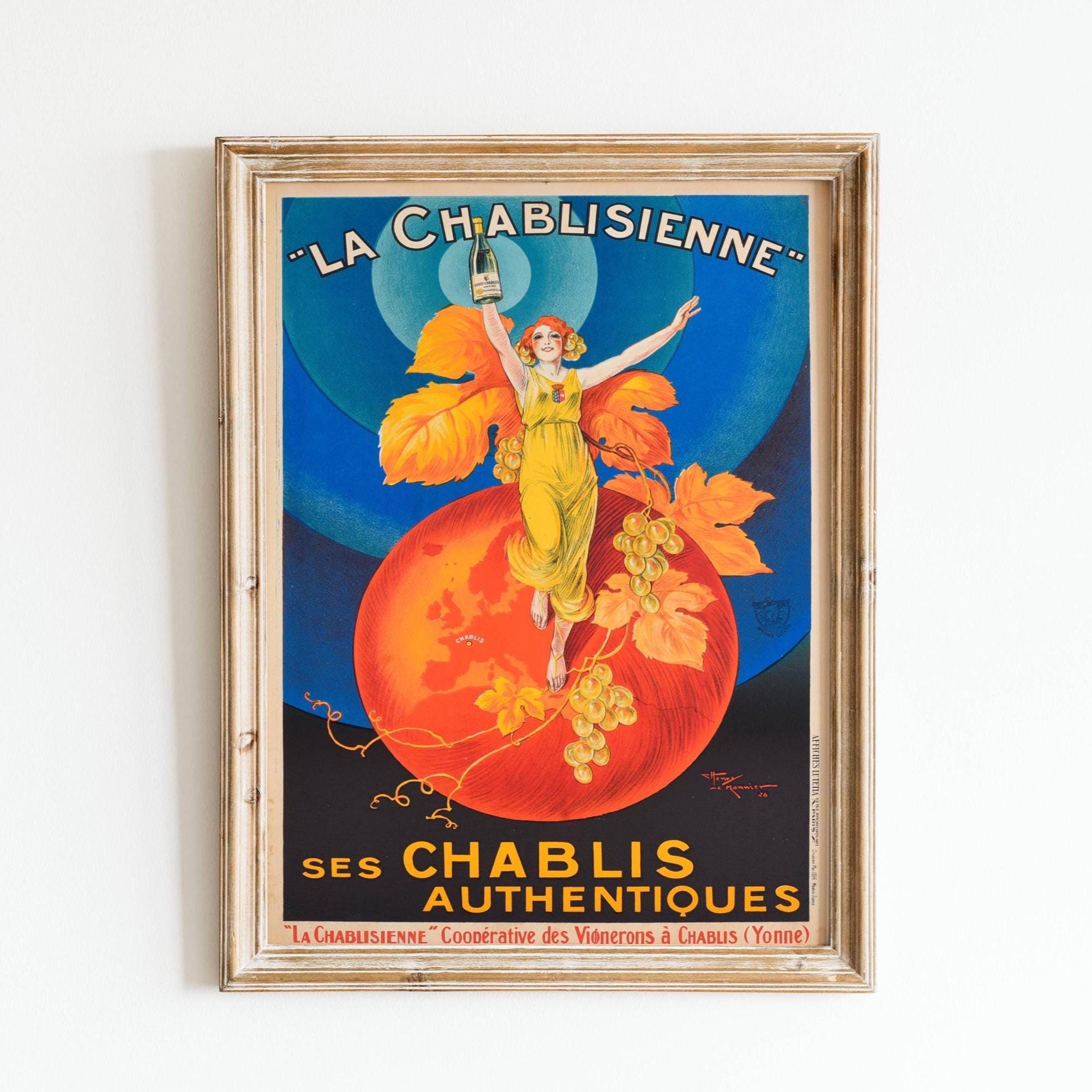 Vintage wine poster - Etsy 日本
