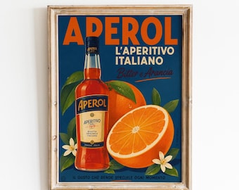 Vintage French Aperol Ad Poster: Kitchen Wall Art (Digital Download)