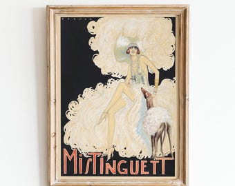 Mistinguett Poster, Vintage Moulin Rouge Ad: French Cabaret Art (Digital Download)