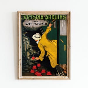 Póster de café vintage, antiguo anuncio de café francés, pintura de café expreso, arte de pared de cocina, arte de cafetería, descarga digital de cocina, regalo para amantes del café