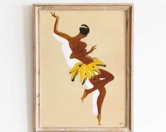 Josefine Baker Bananenrock Druck: 1920s Paris Vintage Poster (Digitaler Download)