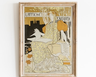 Art Nouveau French Exhibition Poster: Woman Portrait (Digital Download)
