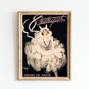 Affiche d'art Mistinguett vintage Casino de Paris Cabaret impression d'art publicité vintage danseuse burlesque téléchargement numérique art mural imprimable