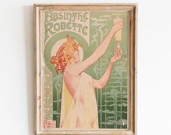 Absinthe Robette Art Nouveau Poster: Vintage French Advertisement (Digital Download