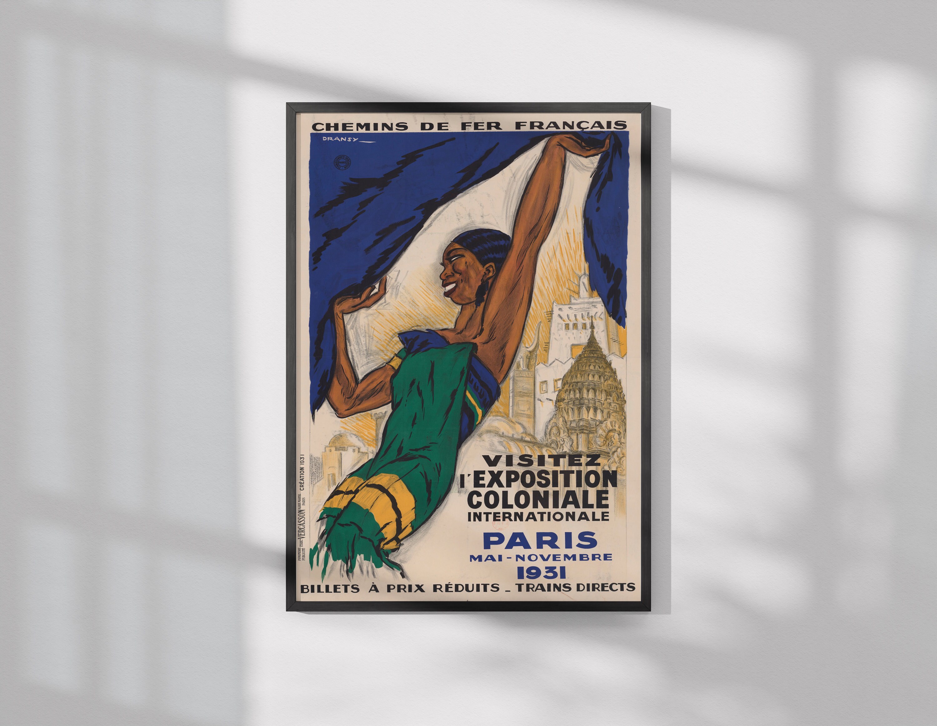 Vintage Paris Expo Poster: Black Woman Art, French Travel Ad