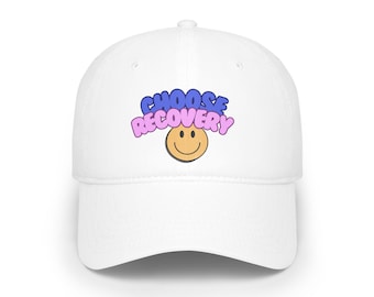 Choose Recovery Hat  Positive Mental Health Baseball Cap Empowering Recovery Apparel