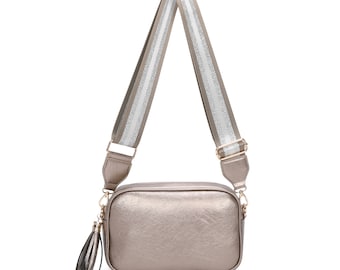 Metallic Tassel Crossbody bag/ Evening Bag  Party Bag Silver Leather Shoulder Bag Gifts for her
