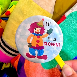 Clown button pin happy clowncore accessories