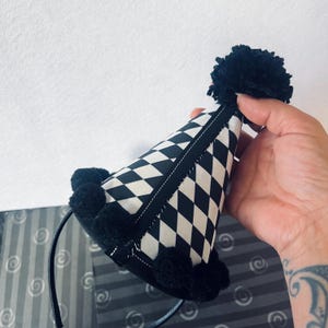 Pierrot Clown Party Hat Headband: Handmade clowncore Costume Accessory image 2