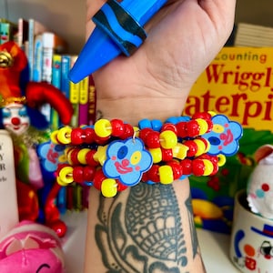clown charm beaded bracelet Kandi cuff bracelet clowncore jewelry accessories