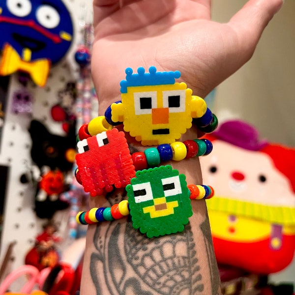 Don’t hug me I’m scared beaded bracelet set DHMIS clowncore kandi accessories jewelry