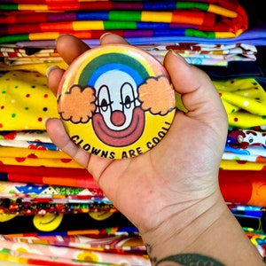 Clown button pin happy vintage clown sticker clowncore accessories