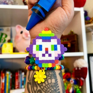 clown cat kandi beaded bracelet set clowncore jewelry accessories