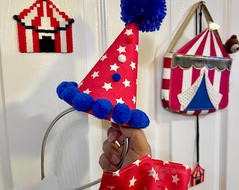Clown Party Hat Headband: Handmade Festive Clowncore Costume