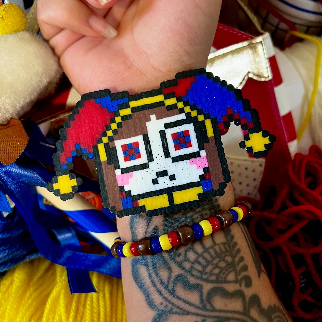 The Amazing Digital Circus Pomni Perler Bracelet Set Clown Clowncore