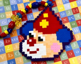 Handmade clown dog kandi beaded necklace perler clowncore accessories kidcore jewelry