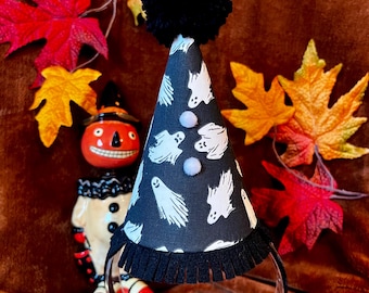 Glow-in-the-Dark Ghost Print Clown Hat Headband: Halloween Costume Accessory