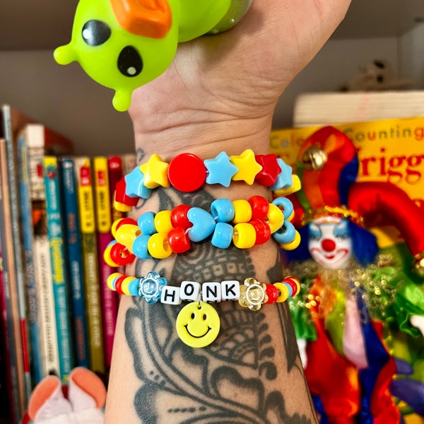 Clown Kandi clowncore bead bracelet set pony beads