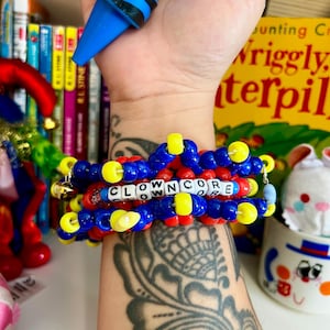 primary color beaded clown bracelet kandi cuff bracelet clowncore jewelry accessories