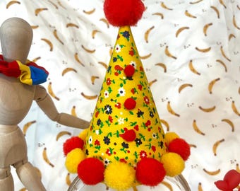 Handmade Floral Clown Hat Headband: Clowncore Party Costume