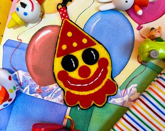 clown balloon felt keychain bag charm clowncore accessories