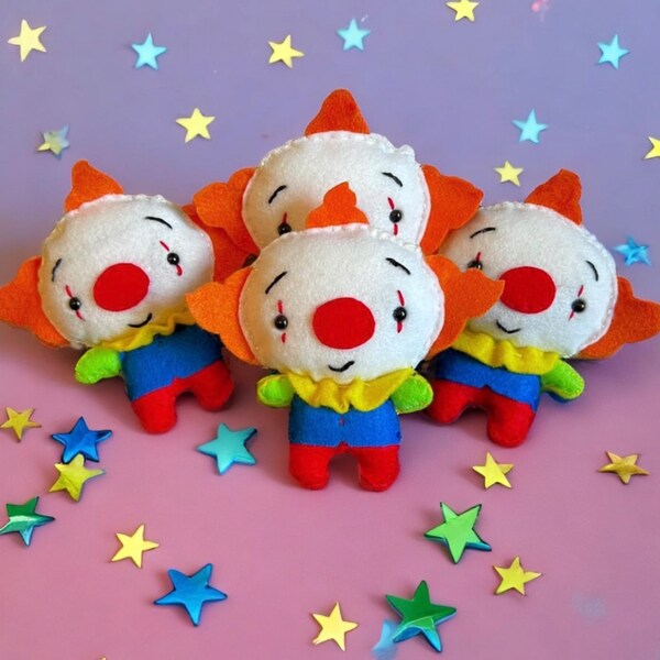 Handmade clown felt doll plush clowncore Accessories