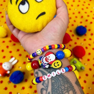 primary clown beaded bracelet set clowncore jewelry accessories clown Kandi