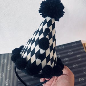 Pierrot Clown Party Hat Headband: Handmade clowncore Costume Accessory image 3