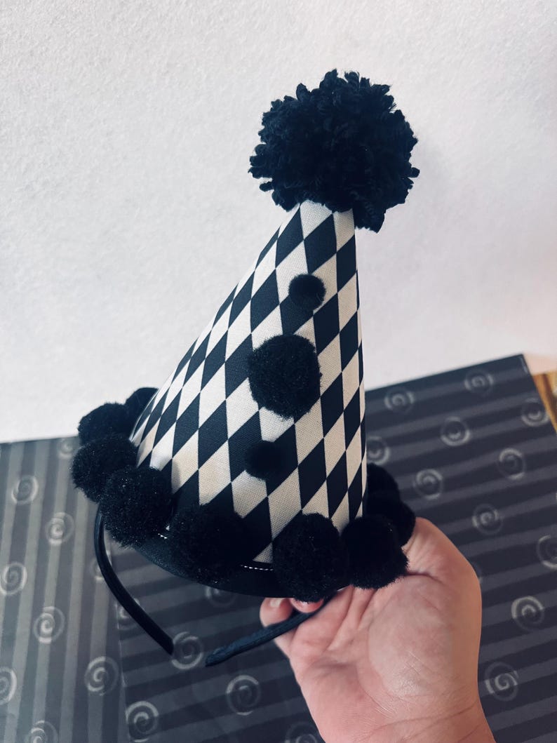 Pierrot Clown Party Hat Headband: Handmade clowncore Costume Accessory image 3