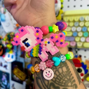Custom pinky clown Kandi bracelet set
