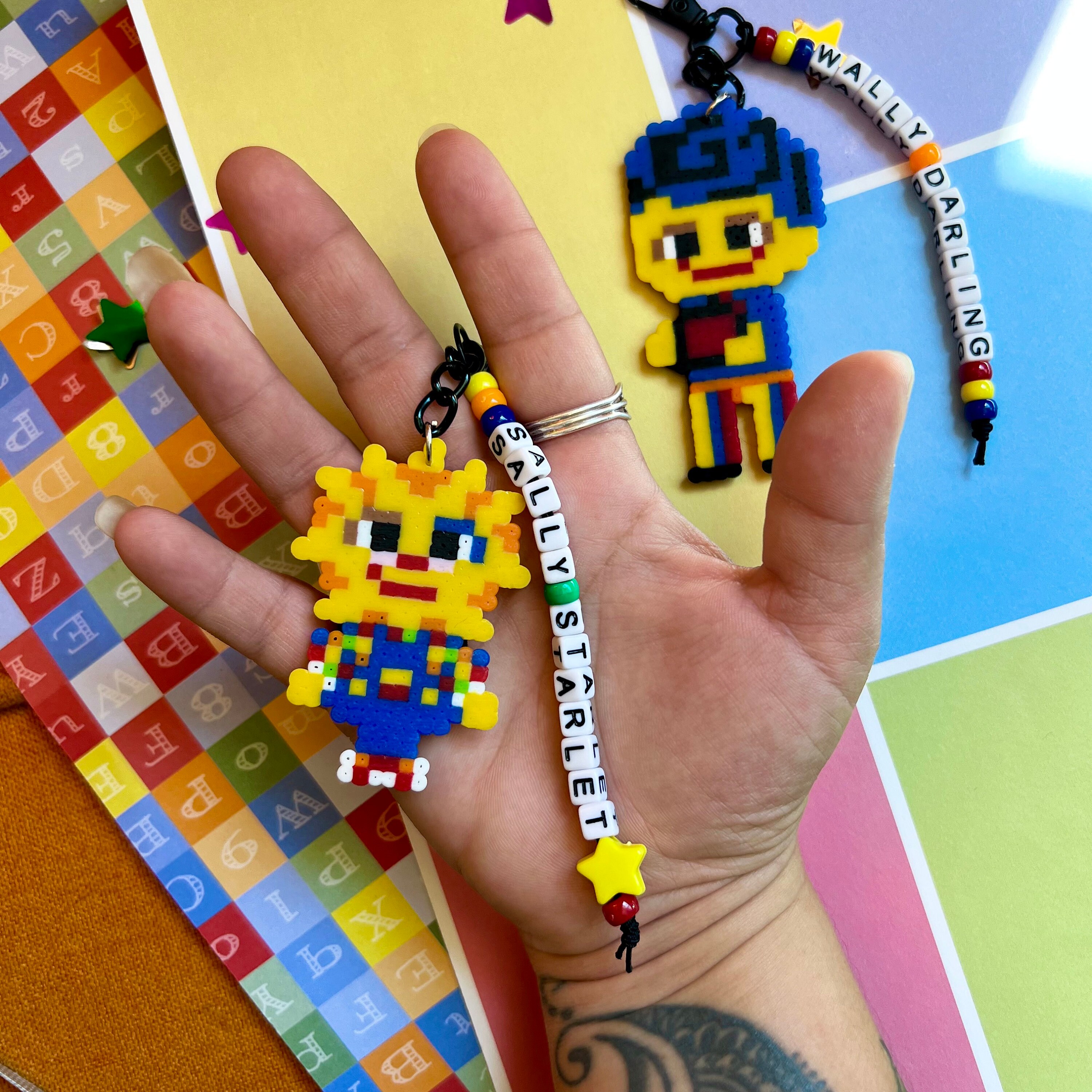Welcome Home Sally Starlet Beaded Keychain Clown Clowncore