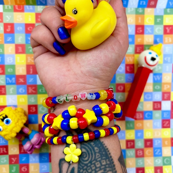 Clown Kandi clowncore bead bracelet set pony beads