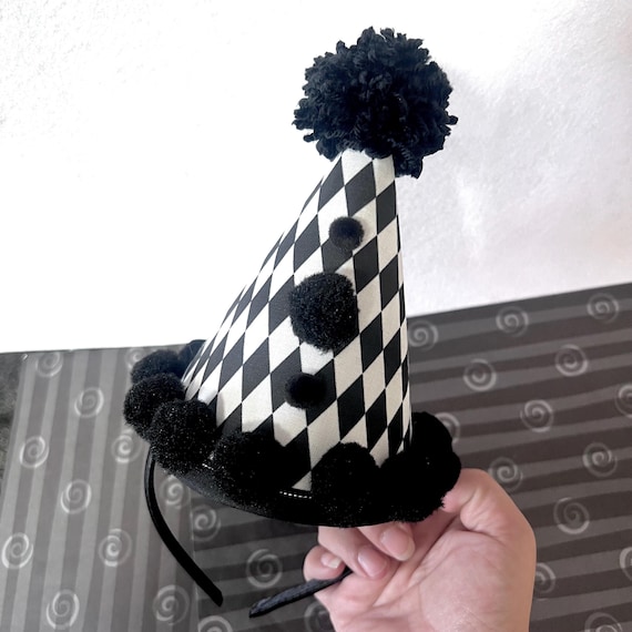Pierrot Clown Party Hat Headband: Handmade clowncore Costume Accessory