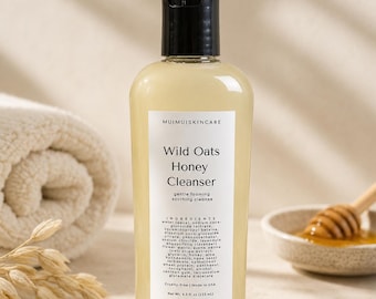 Wild Oats & Honey Facial Cleanser, Gentle Foaming Face Wash for Sensitive Skin
